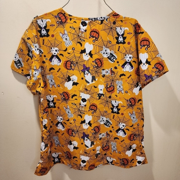 SERENE Uniformes Women's Halloween Puppies Scrub Top XL - Picture 2 of 9